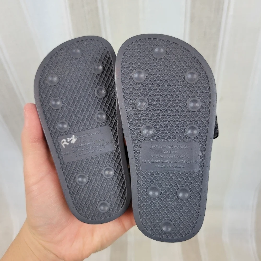 Toddler Slip On Sandals‎ With Heel Strap Gray Baby Size 6